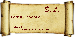 Dodek Levente névjegykártya
