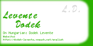levente dodek business card